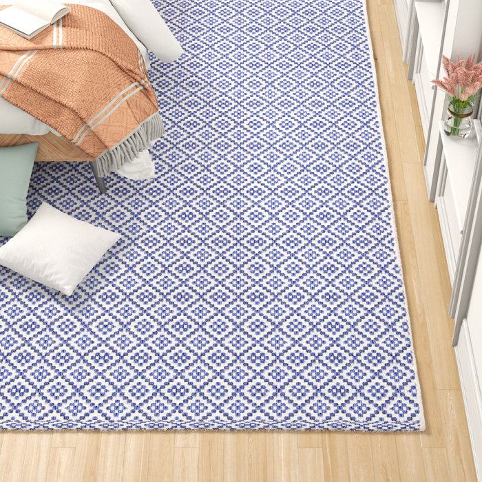 Riverweave Navy Blue Hand-Loomed Cotton Mat